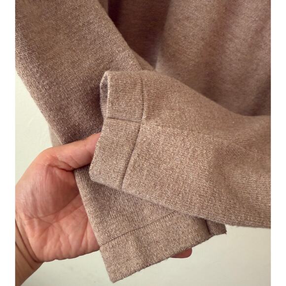 Commense Collared Long Sleeve Tan Pull Over V-Neck Preppy Office Work Sweater-L - Picture 5 of 5